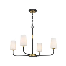 Load image into Gallery viewer, Royston Collection - 4 Light - Chandelier - Satin Brass &amp; Matte Black - W:86cm
