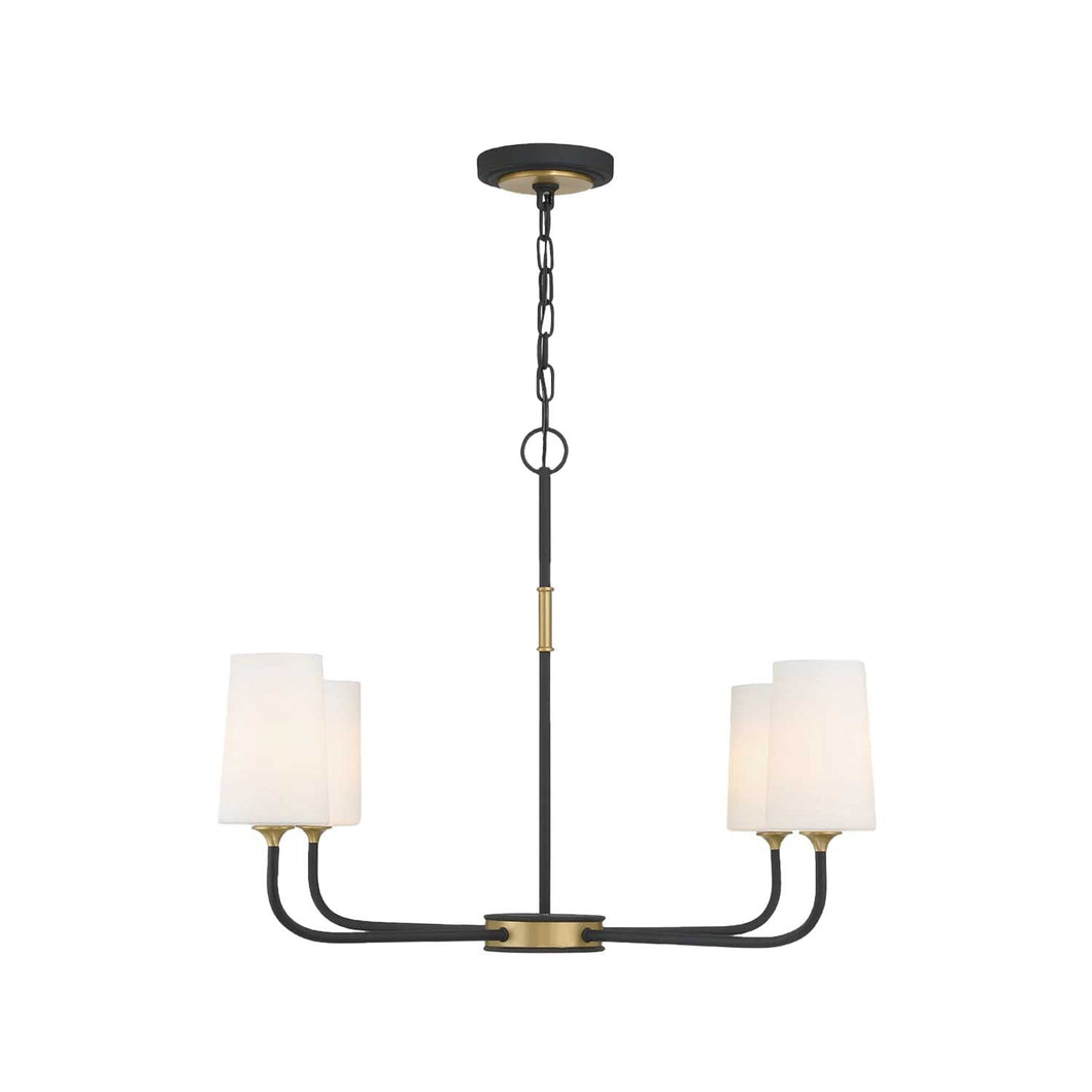 Royston Collection - 4 Light - Chandelier - Satin Brass & Matte Black- W:73.6cm - Default
