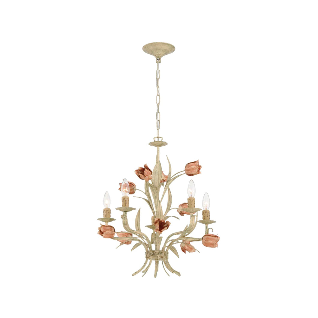 Brittany Collection - Sage Rose Chandelier - red