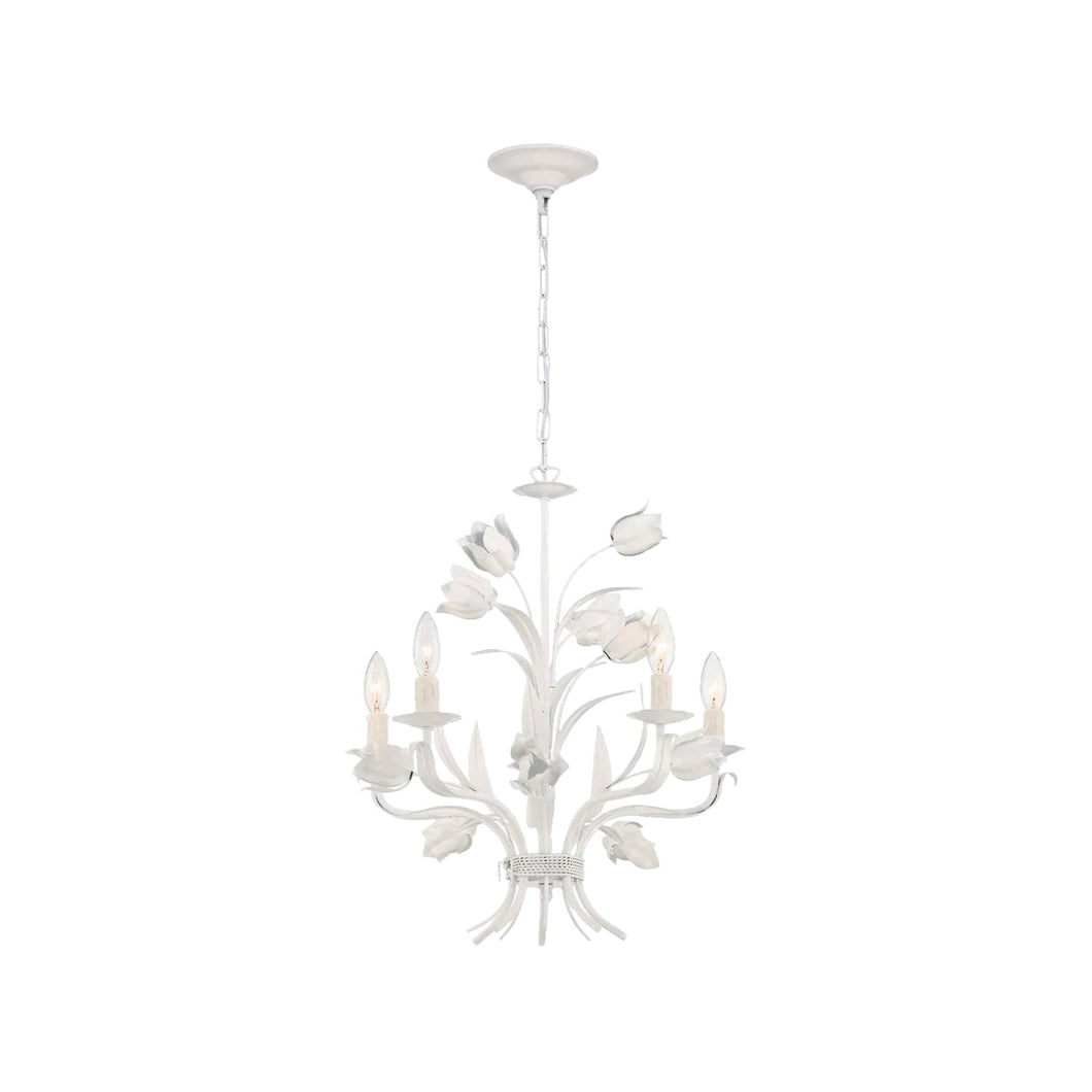Brittany Collection - White Rose Chandelier - white-1
