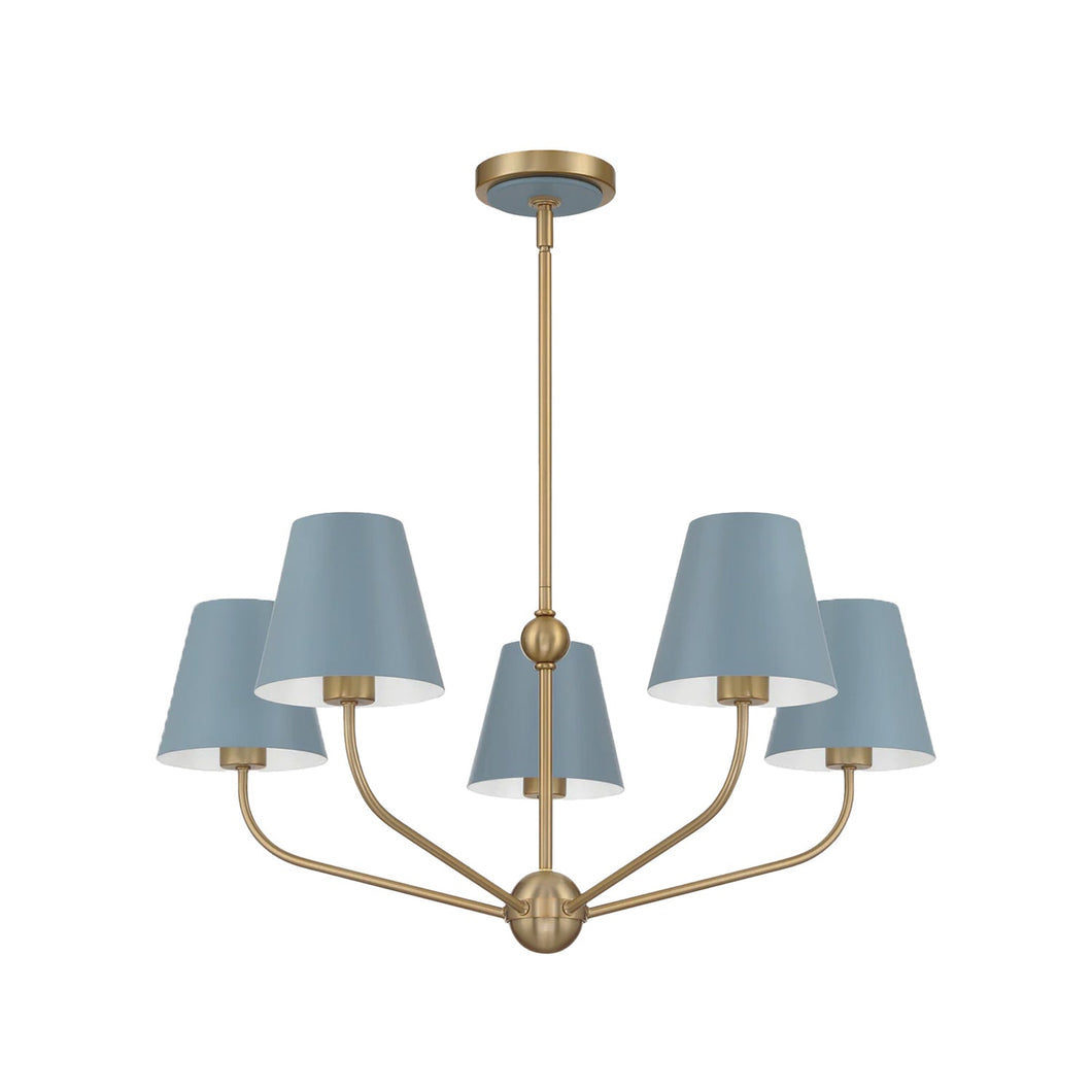 Jori Collection - 5 Lights Chandelier - blue