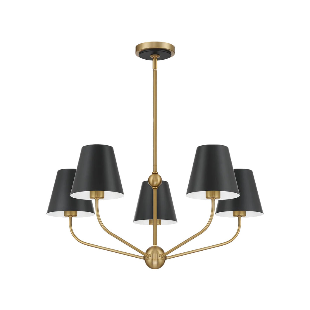 Jori Collection - 5 Lights Chandelier - black