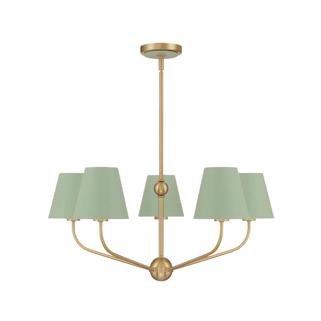 Jori Collection - 5 Lights Chandelier - green