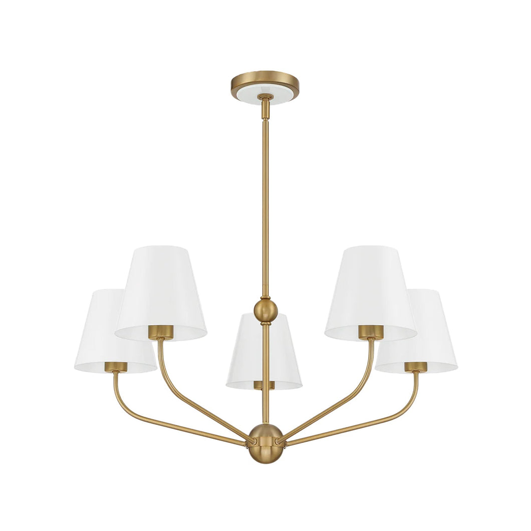 Jori Collection - 5 Lights Chandelier - white