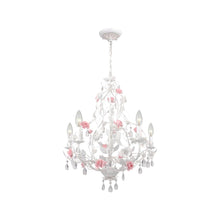 Load image into Gallery viewer, Southport Collection - White &amp; Pink Flowered Chandelier
