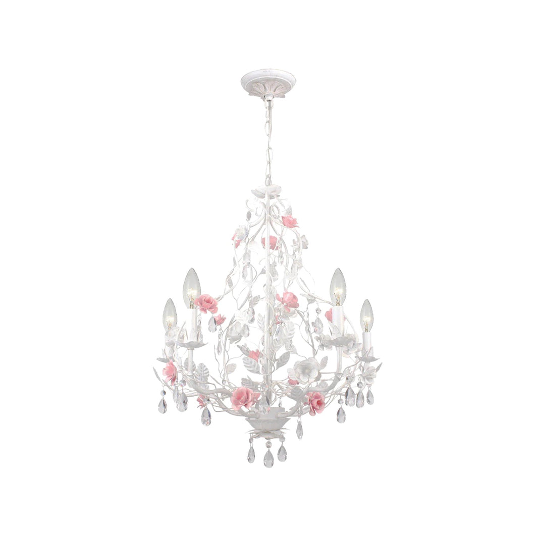 Southport Collection - White & Pink Flowered Chandelier