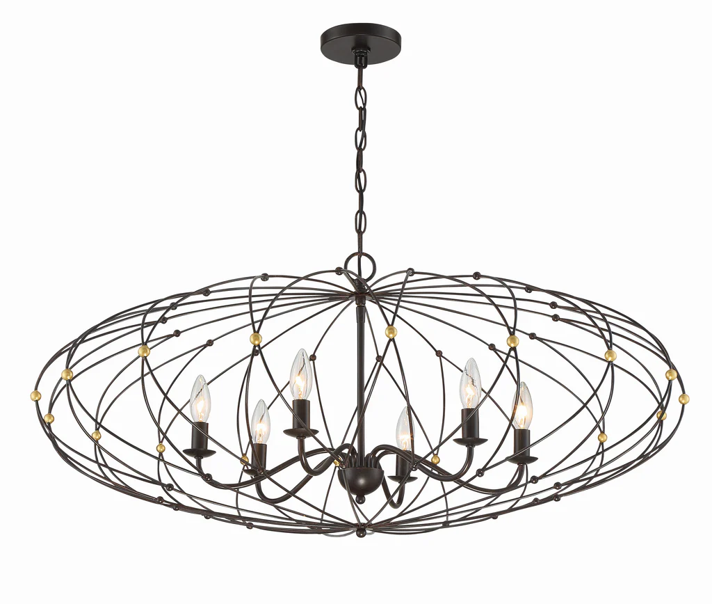 Clinton Collection - English Bronze & Gold Chandelier - bronze