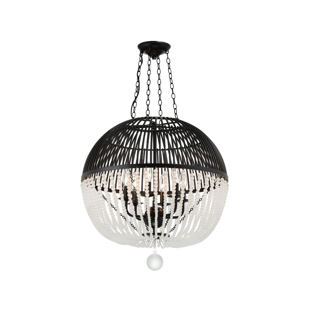 Fiona Collection - Matte Black Chandelier - black