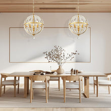 Load image into Gallery viewer, Josie Collection - Antique Gold &amp; Clear Glass Pendant - gold-1
