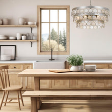 Load image into Gallery viewer, Meridian Collection - 3 Tier Antique Silver Chandelier - silver

