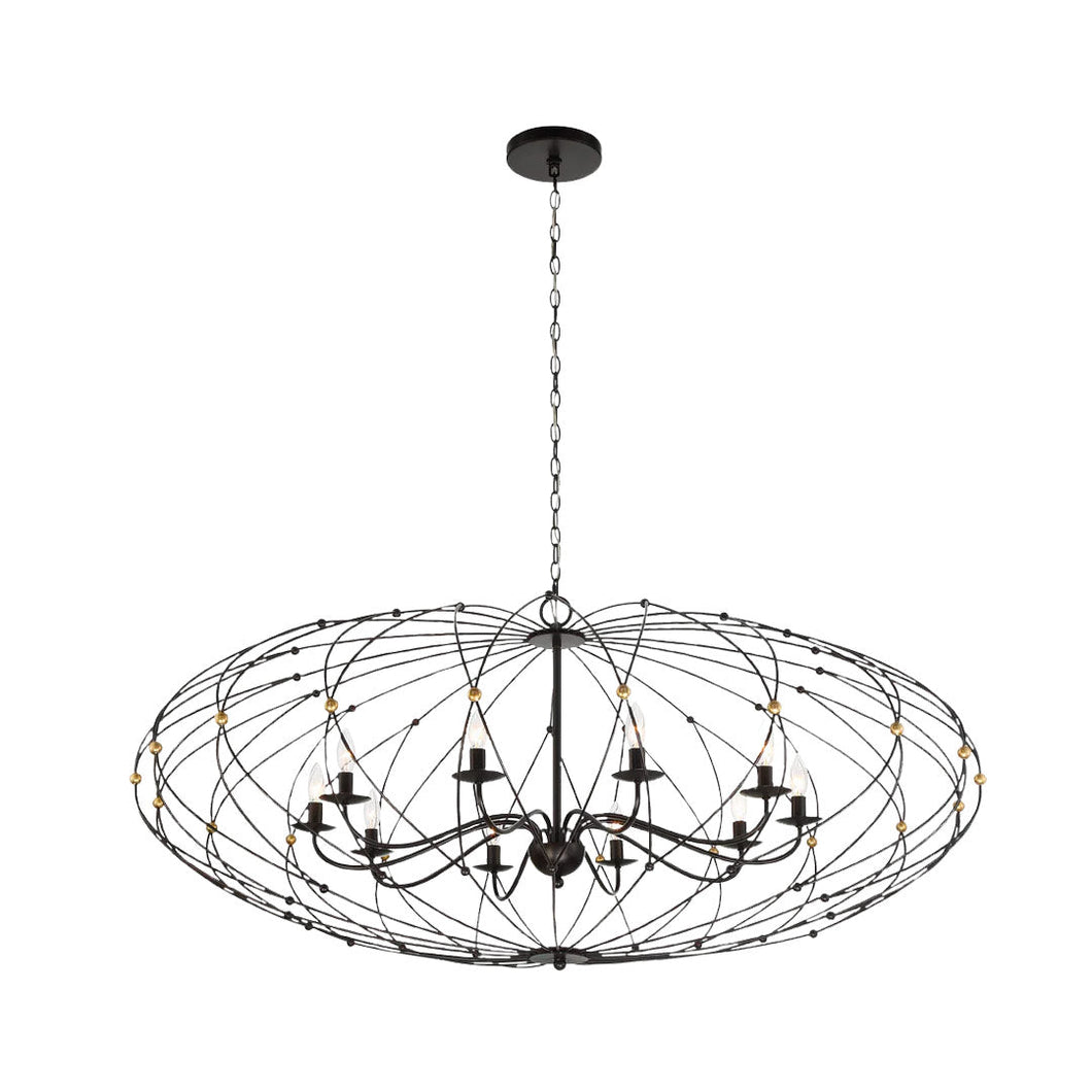 Clinton Collection - English Bronze & Gold Chandelier - bronze