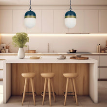 Load image into Gallery viewer, Rama Collection - Matte Black and Textured Gold Pendant - black
