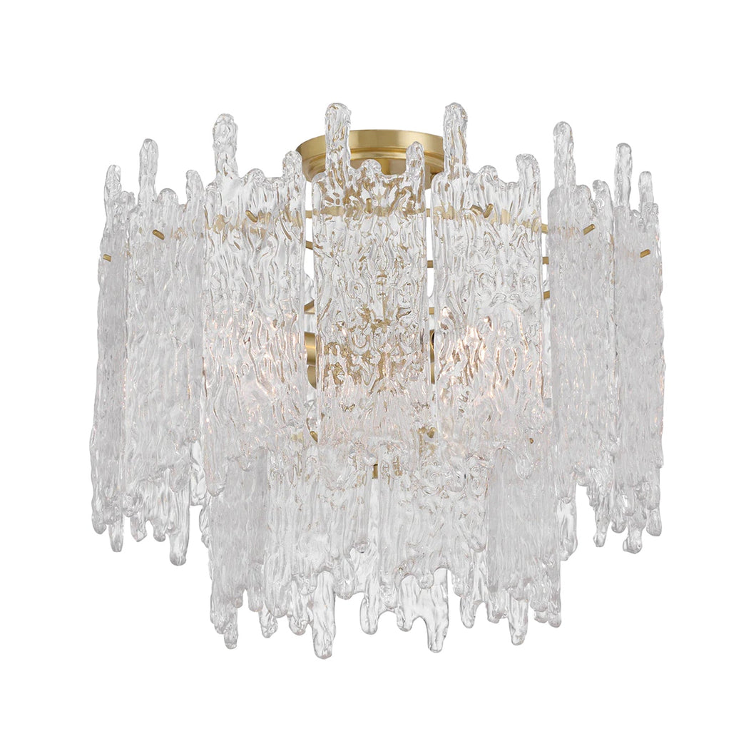 Lofton 3 Lights Semi Flush - Satin Brass