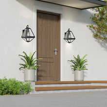 Load image into Gallery viewer, Tori Collection - Black Charcoal &amp; Clear Water Glass Outdoor Wall Sconce - Black
