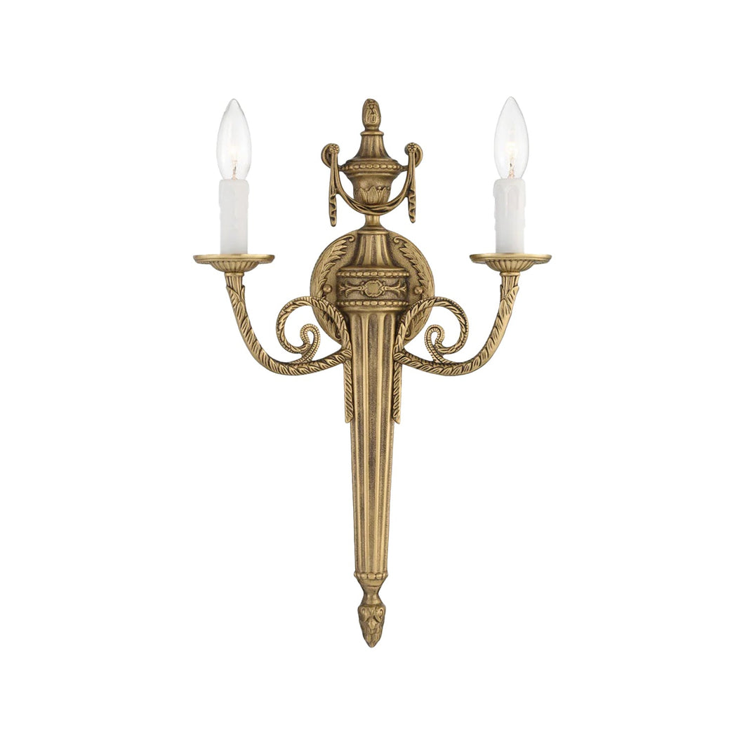 Lola Collection - 2 Light Polished Brass Wall Sconce - H:50cm