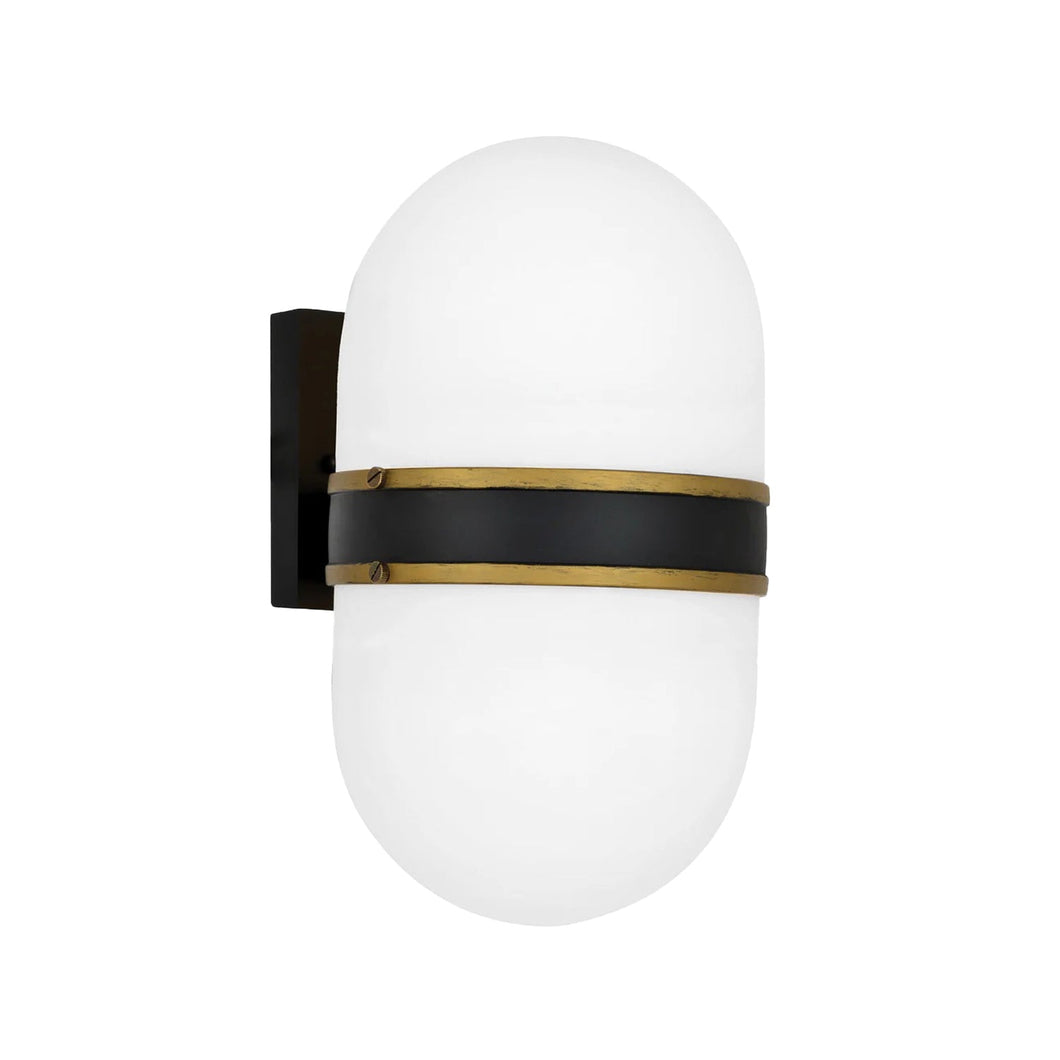 Rama Collection - Matte Black and Textured Gold Wall Sconce - black