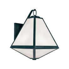 Load image into Gallery viewer, Tori Collection - Black Charcoal &amp; White Glass Outdoor Wall Sconce - black
