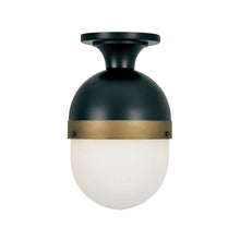 Load image into Gallery viewer, Rama Collection - Matte Black and Textured Gold Flush Mount - W:20cm - black
