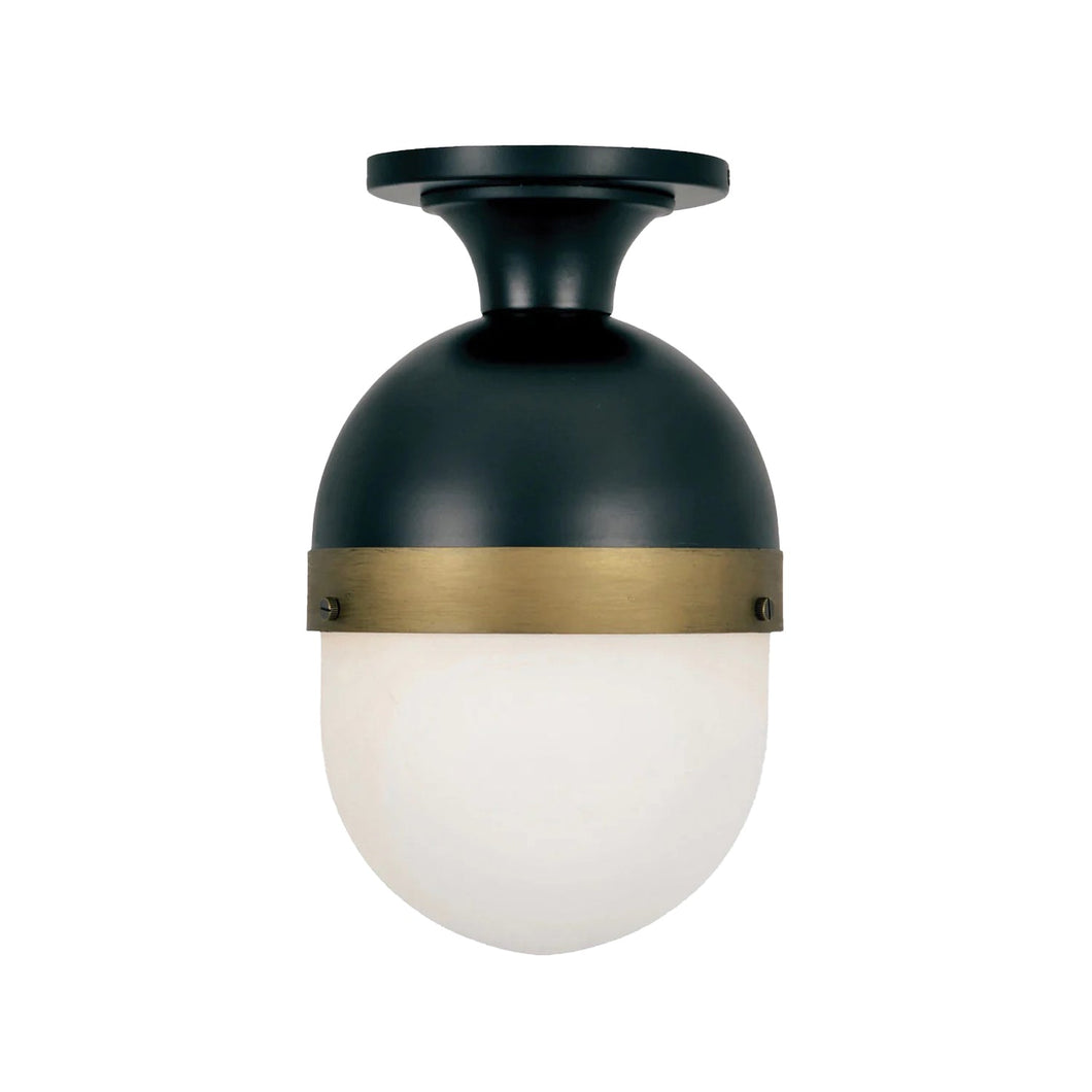Rama Collection - Matte Black and Textured Gold Flush Mount - W:20cm - black
