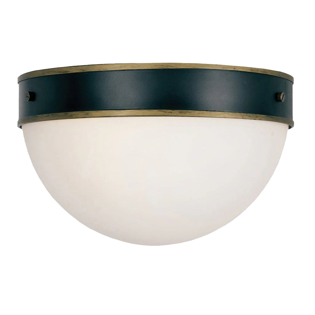 Rama Collection - Matte Black and Textured Gold Flush Mount - W:30cm - black