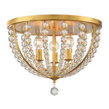 Load image into Gallery viewer, Josie Collection - Antique Gold &amp; Clear Glass Flush Mount
