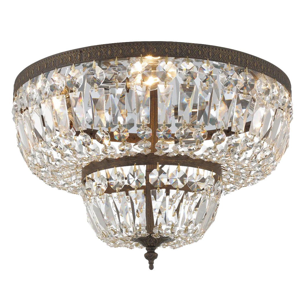 Devon Collection - 2 Tier English Bronze Flush Mount - bronze