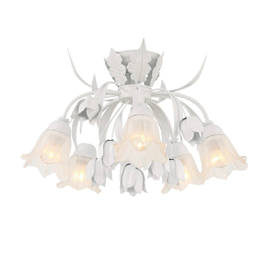 Brittany Collection - White Rose Flush Mount
