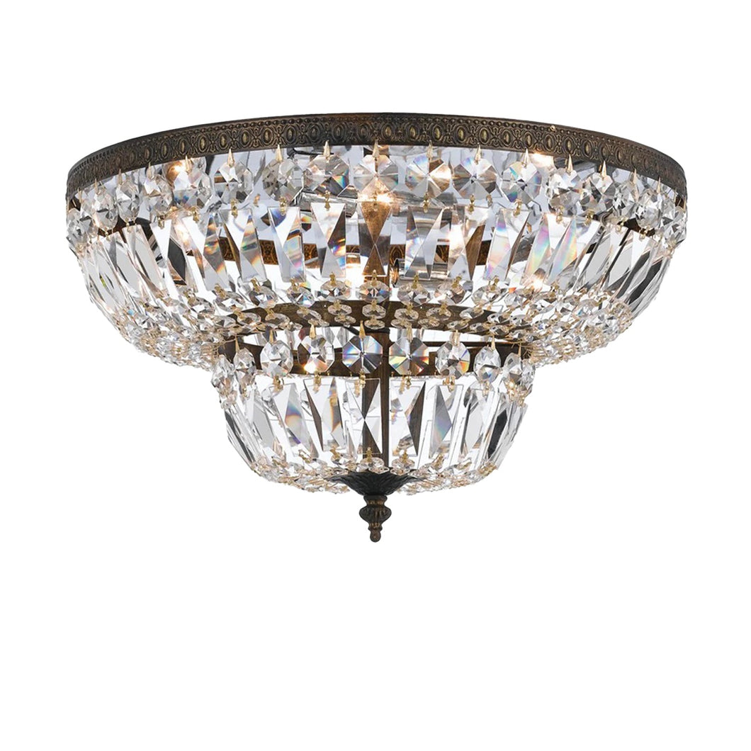 Devon Collection - 2 Tier English Bronze Flush Mount - bronze