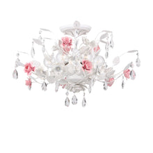 Load image into Gallery viewer, Southport Collection - White &amp; Pink Flowered Flush Mount
