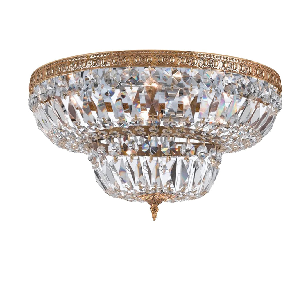 Devon Collection - 2 Tier Old Brass Flush Mount - brass-2