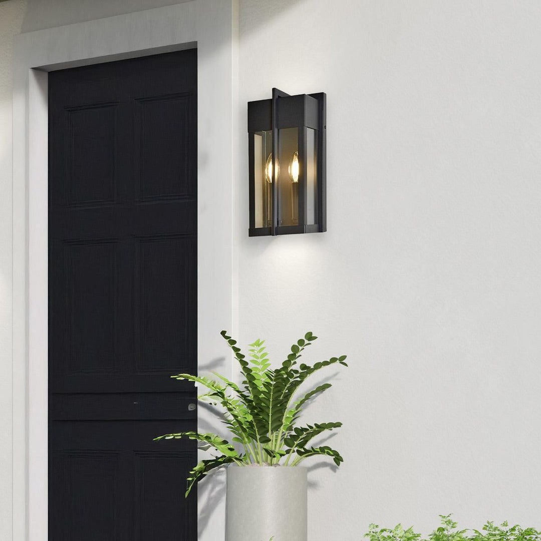 Noctra Collection Outdoor Wall Sconce - 2 Lights - Black