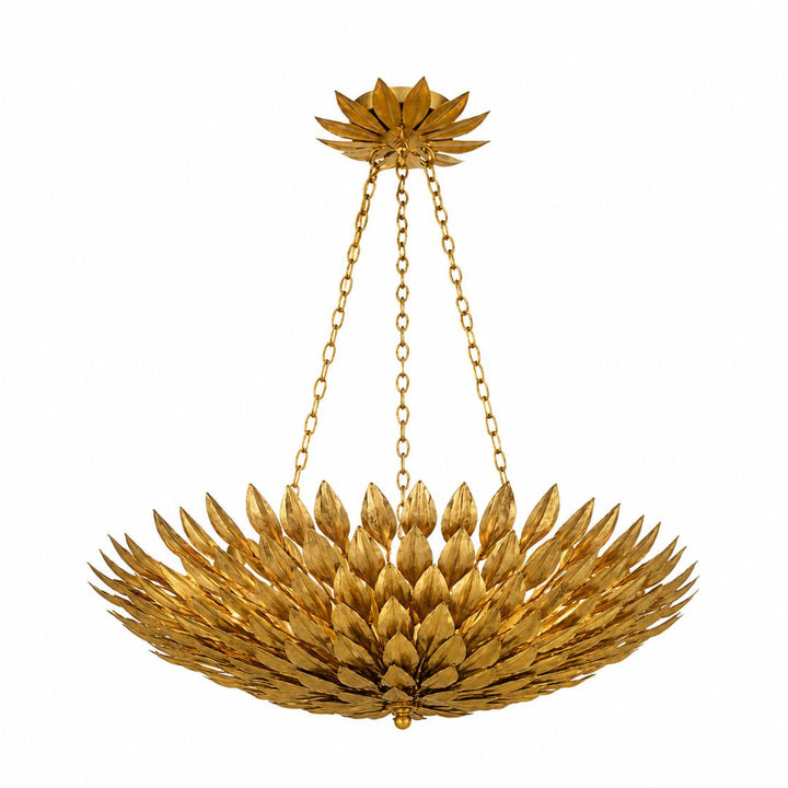 Laurel Collection - 6 Lights Pendant - Antique Gold