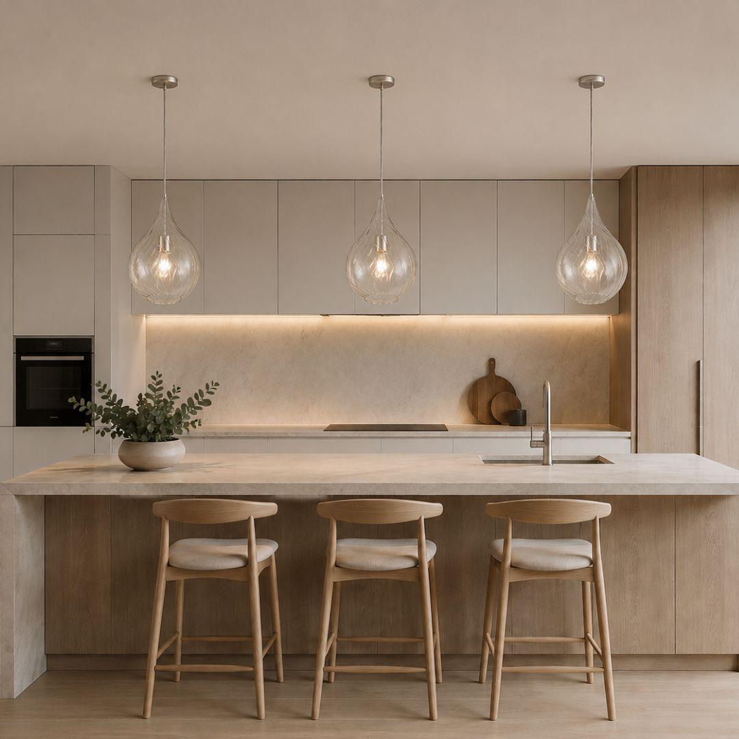 Mediterranean Glass Pendant - Golden Teak