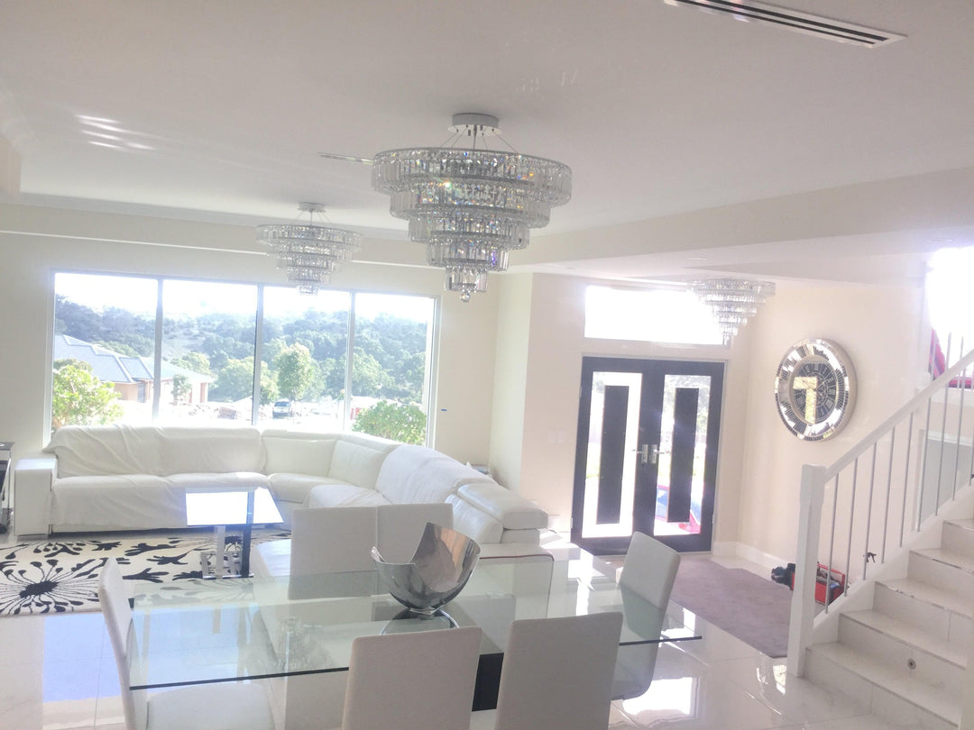 Modular 5 Tier Crystal Pendant Light- Chrome - Large
