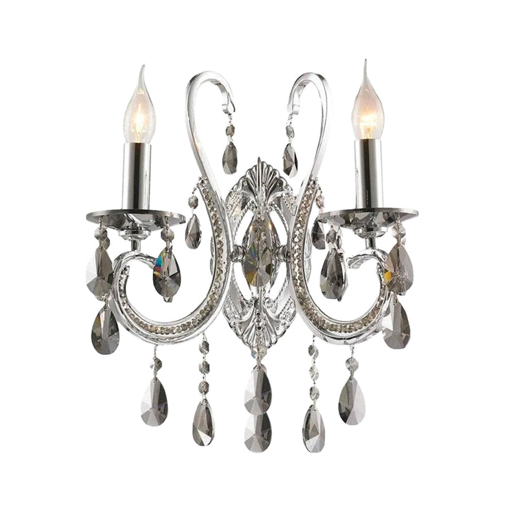 NewYork Princess Wall Sconce - Double Arm - Smoke Crystal- W:35cm