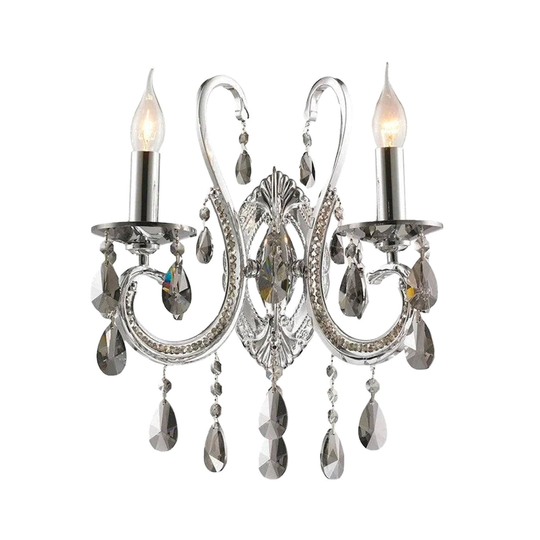 NewYork Princess Wall Sconce - Double Arm - Smoke Crystal