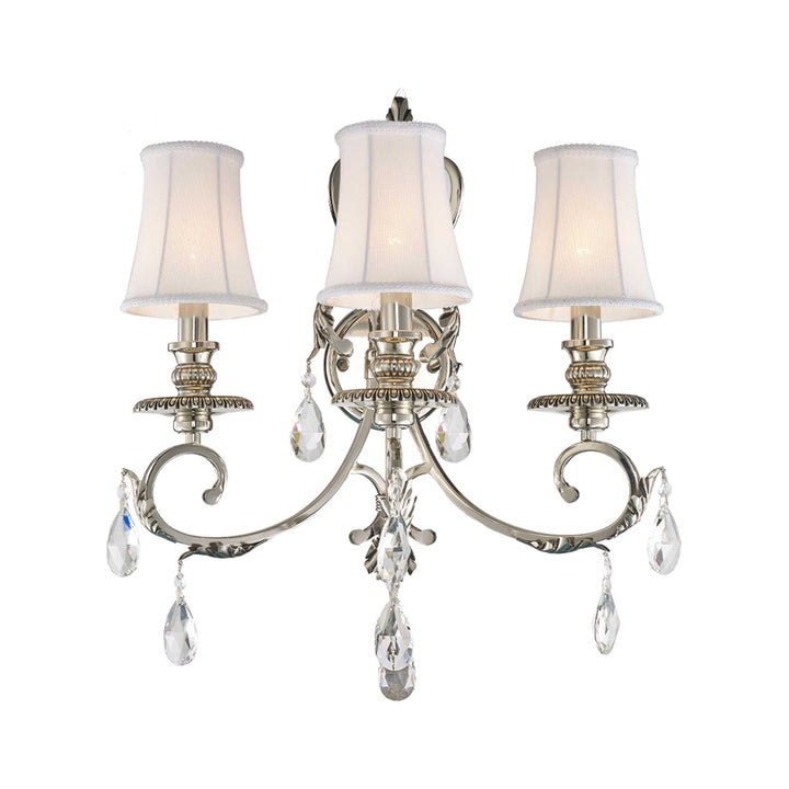 ARIA - Hampton Triple Arm Wall Sconce - Nickel Plated