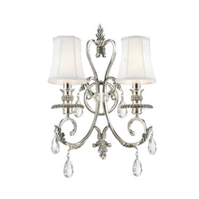 Load image into Gallery viewer, ARIA - Hampton Double Arm Wall Sconce - Silver Plated
