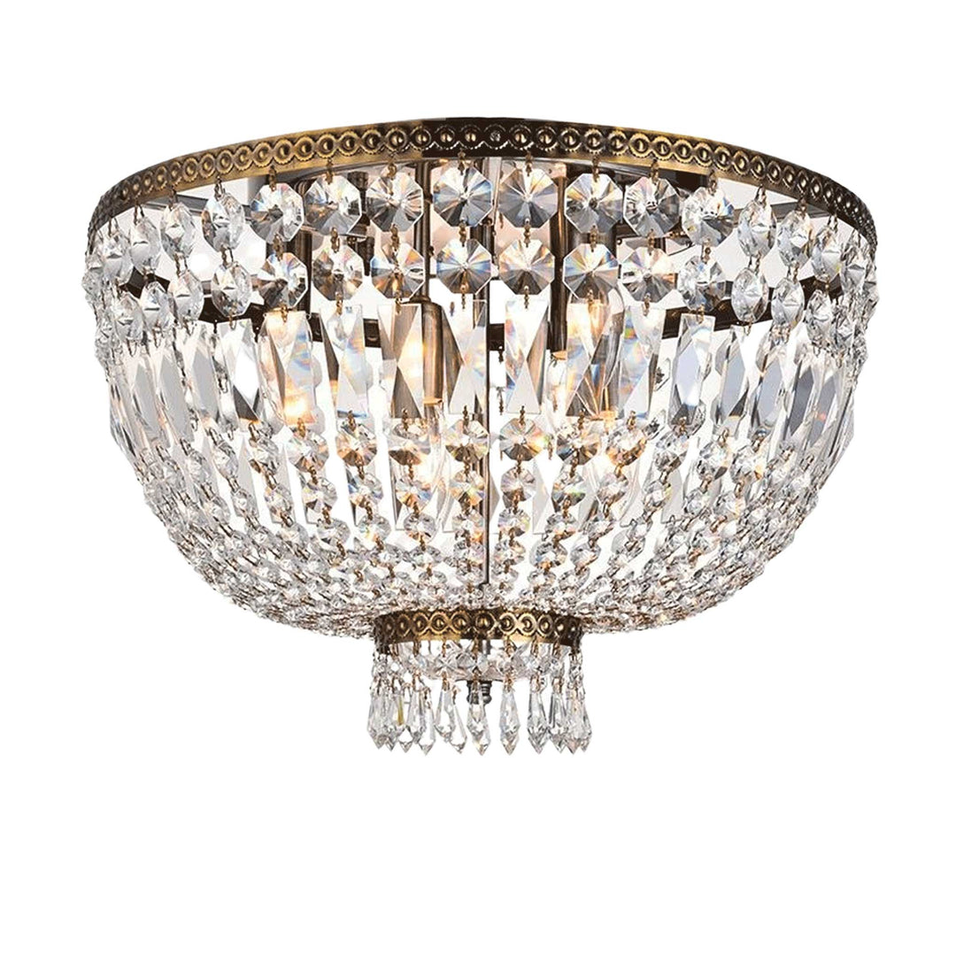 French Basket - Flush Mount Chandelier - Antique Bronze - W:50cm