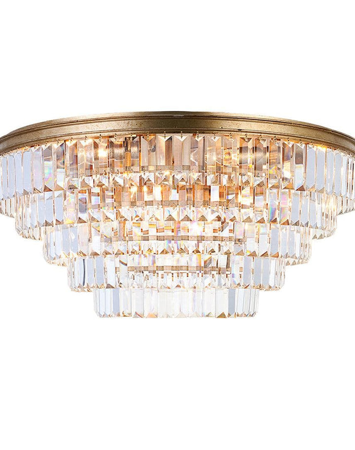 Jordan Collection - Flush Mount Chandelier - 70cm - Antique Gold