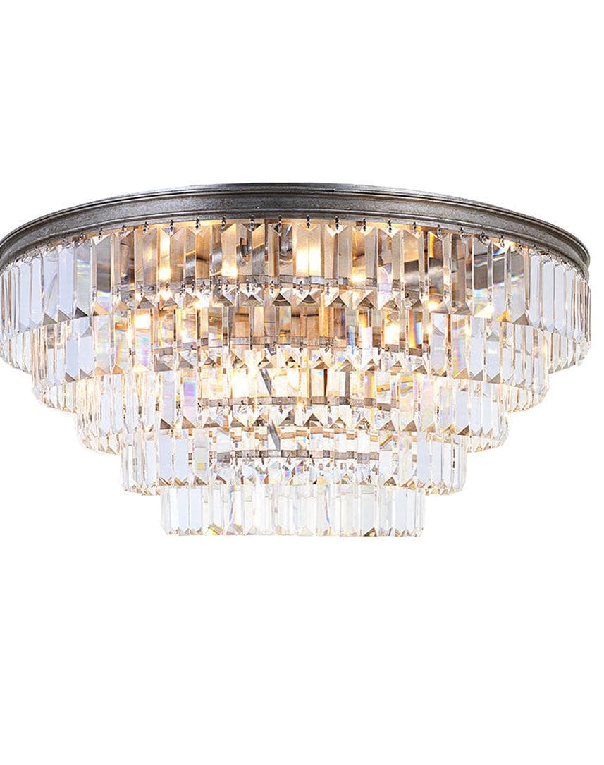Jordan Collection - Flush Mount Chandelier - Champagne Finish - W:70cm