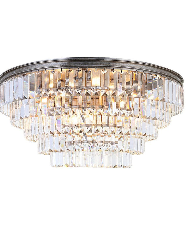 Jordan Collection - Flush Mount Chandelier - Champagne Finish - W:70cm