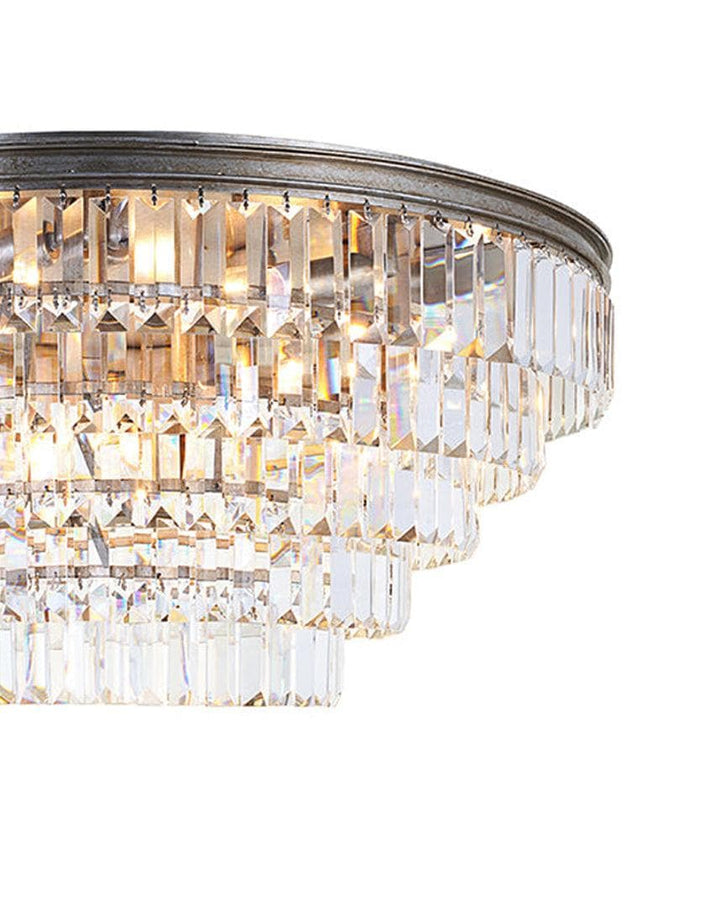 Jordan Collection - Flush Mount Chandelier - Champagne Finish - W:70cm