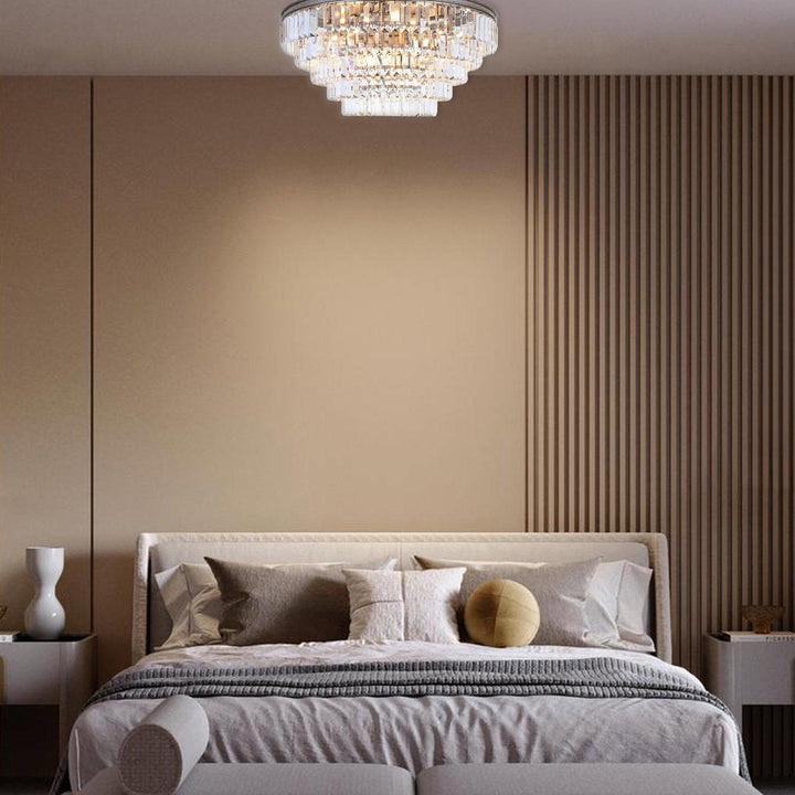 Jordan Collection - Flush Mount Chandelier - Champagne Finish - W:70cm
