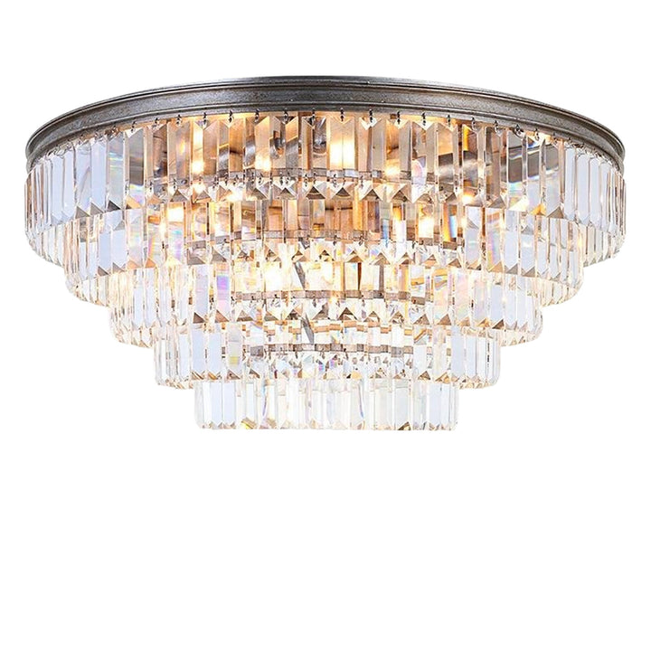 Jordan Collection - Flush Mount Chandelier - Champagne Finish - W:70cm