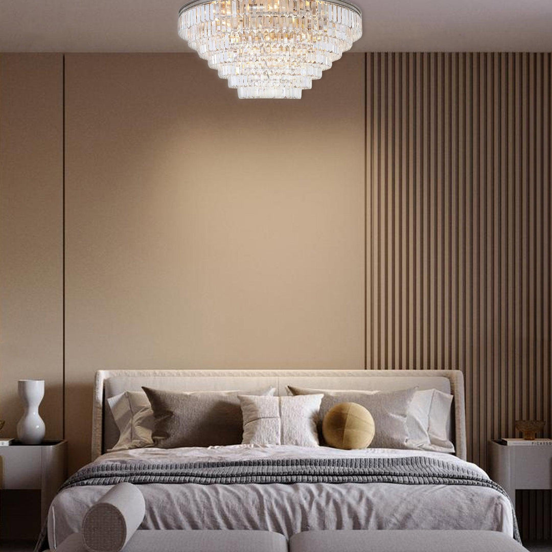 Jordan Collection - Flush Mount Chandelier - Champagne - W:90cm