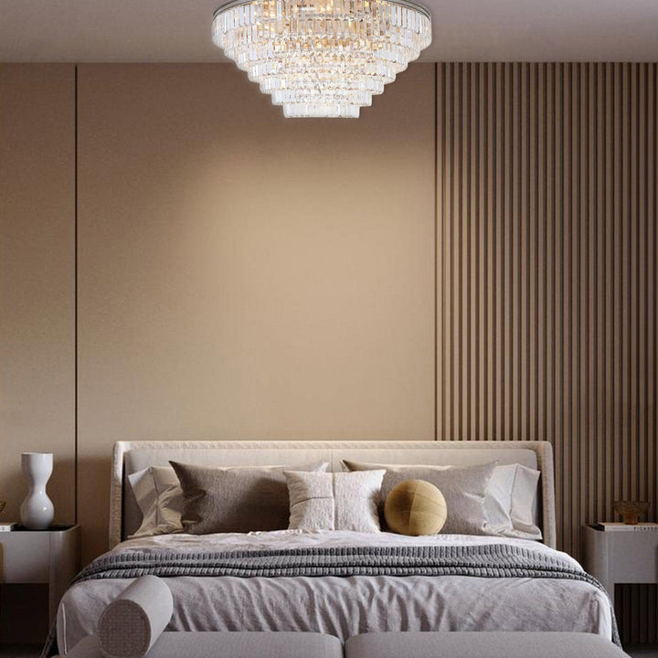 Jordan Collection - Flush Mount Chandelier - Champagne - W:90cm