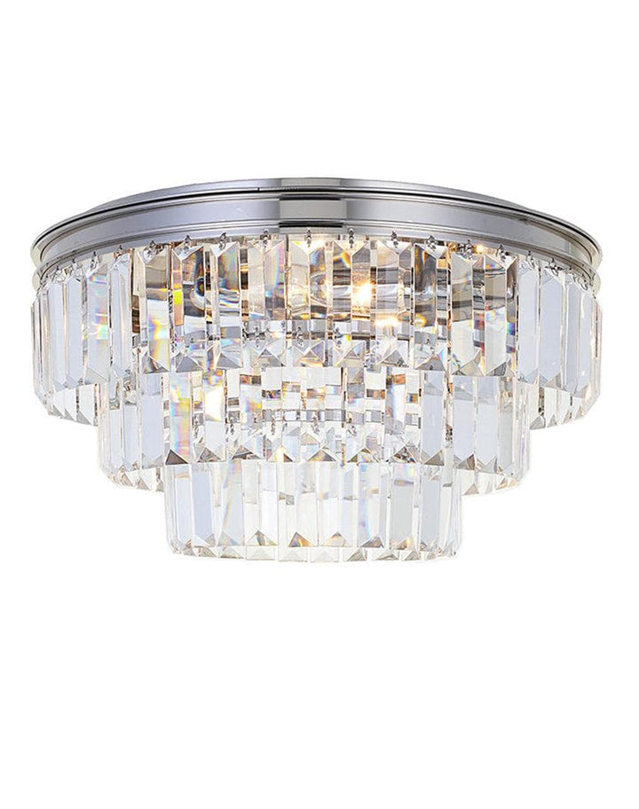 Jordan Collection - Flush Mount Chandelier - Nickel Plated - W:40cm