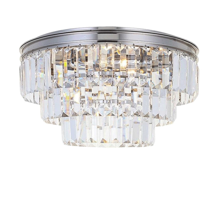 Jordan Collection - Flush Mount Chandelier - Nickel Plated - W:40cm