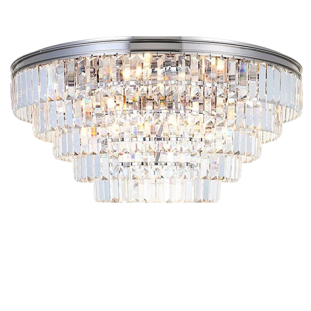Jordan Collection - Flush Mount Chandelier - Nickel Plated - W:70cm